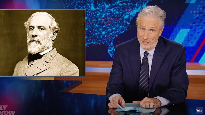 Jon Stewart a plongé partout dans l'étrange discours de Trump à Gettysburg qui impliquait d'une manière ou d'une autre un… Irlandais Robert E. Lee ?