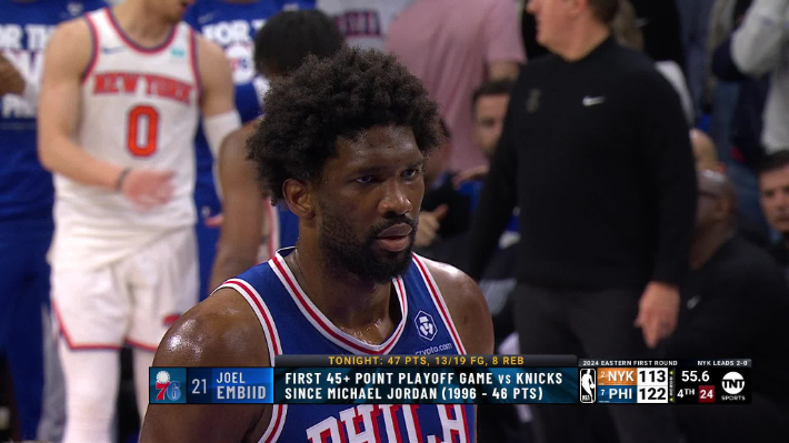 La soirée de 50 points de Joel Embiid a permis aux Sixers de remporter le troisième match contre les Knicks