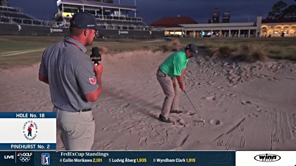 Bryson DeChambeau aidant Johnson Wagner à recréer son tir du bunker de l’US Open est l’or de la télévision