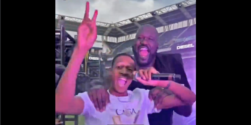 DJ Diesel et le lanceur des Guardians Triston McKenzie ont fait bondir la foule avec "Since U Been Gone" après un match