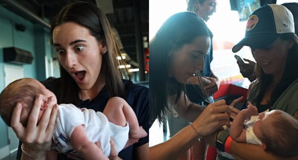 Un fan de Fever a fait signer son bébé de deux semaines à Caitlin Clark