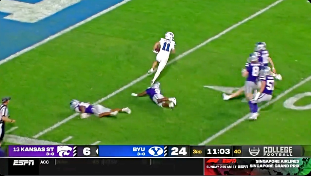 Un joueur de BYU a effectué un retour de punt exceptionnel pour un touchdown, puis a vomi