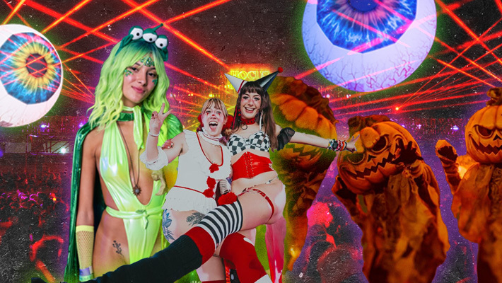 Fêtes d'Halloween où vous pouvez vous habiller comme un fou et faire la fête